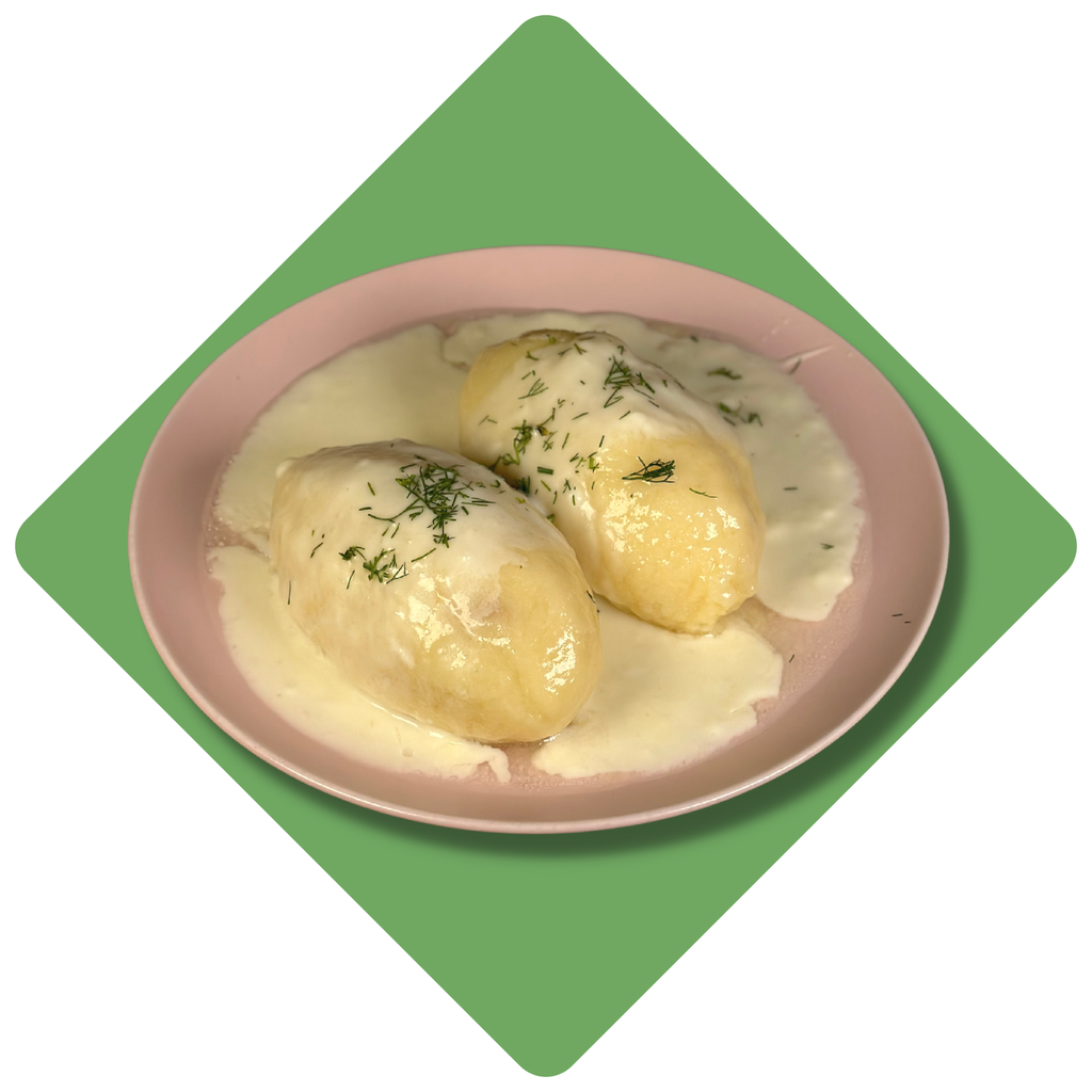 Virtų bulvių cepelinai su kiaulienos mėsa