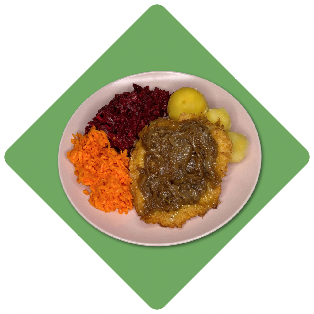 Kiaulienos kepsnys su karamelizuotais svogūnais