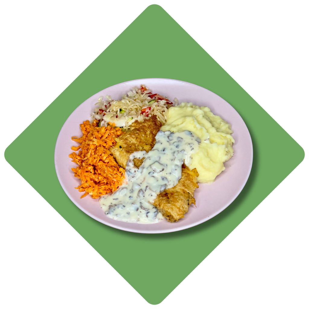 Vištienos karbonadas su pievagrybių padažu