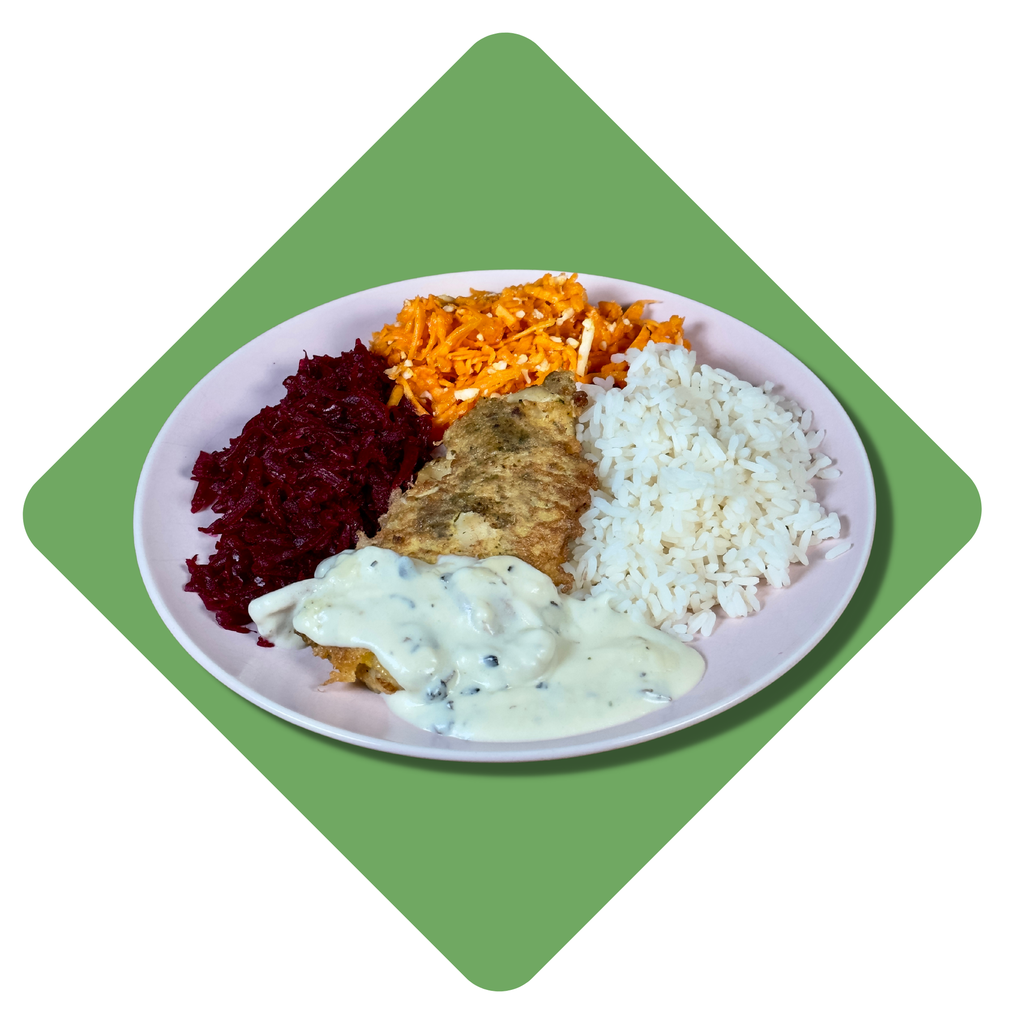 Keptas jūros lydekos kepsnys su pievagrybiais... (N)