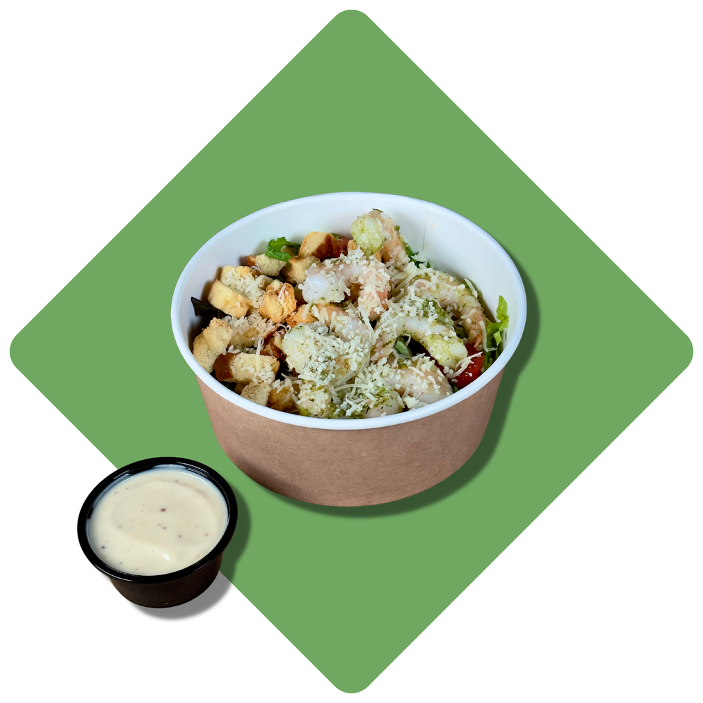 Vištienos-krevečių salotos