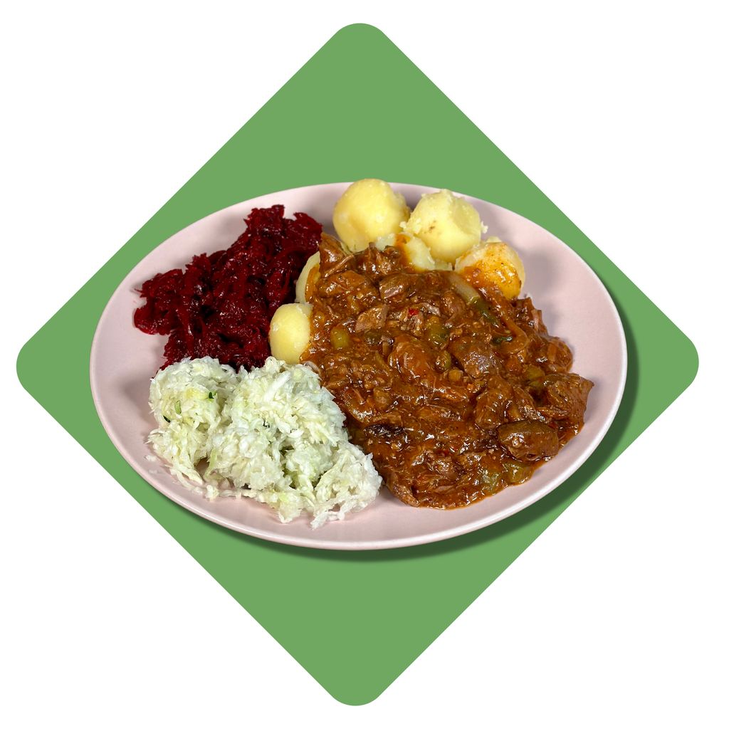 Jautienos troškinys su kornišonais, jalapenais