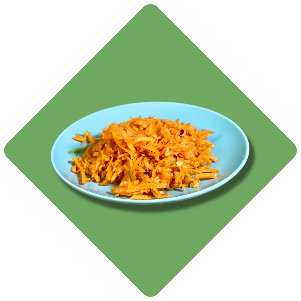 Morkų salotos su saulėgrąžomis, saliero stiebais ir obuoliais (N)