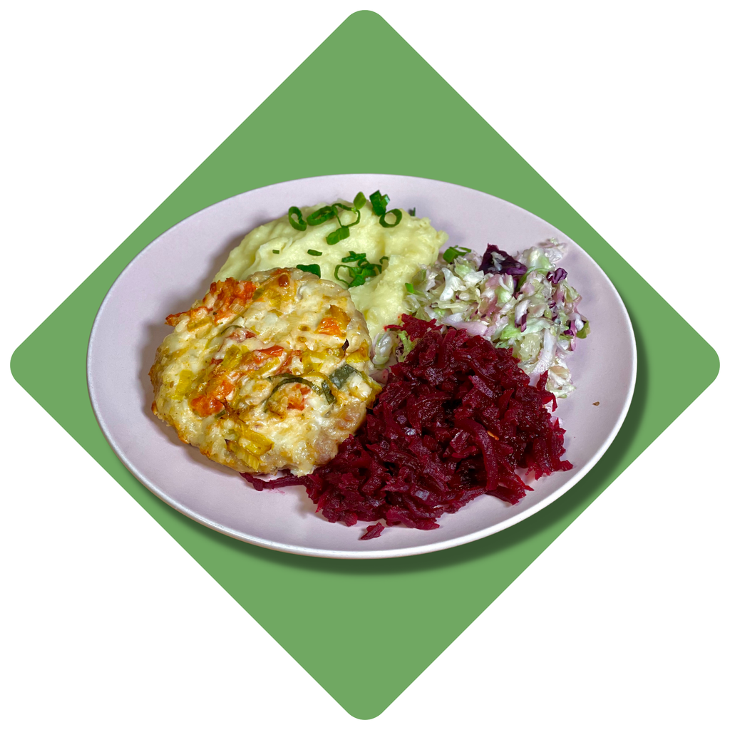 Užkeptas kiaulienos kotletas su daržovėmis