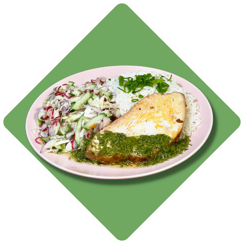 Žemoje temperatūroje kepta kalakutiena su žolelių padažu