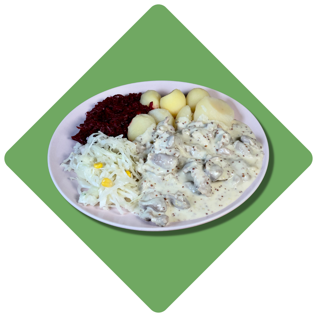 Troškinti vištienos skilveliai su garstyčių padažu